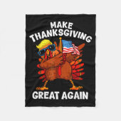 Make Thanksgiving Great Again Dabbing Turkey Trump Fleece Deken (Voorkant)