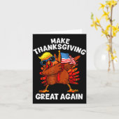 Make Thanksgiving Great Again Dabbing Turkey Trump Kaart (Gele Bloem)