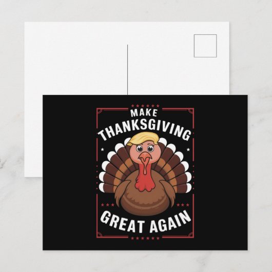 Make Thanksgiving Great Again Trump Turkije Feestdagenkaart (Voorkant / Achterkant)