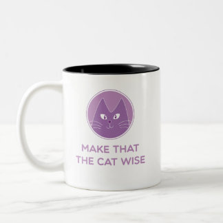 Make that the cat wise tweekleurige koffiemok