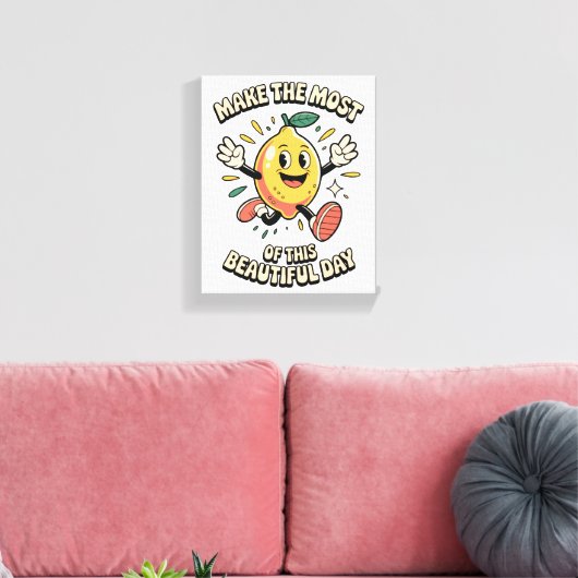 Make the Most – Lemon Poster Art Canvas Afdruk (Insitu (Woonkamer))