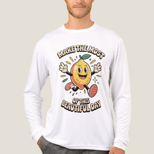 Make the Most – Lemon Power Men's Tri-Blend Shirt (Voorkant volledig)