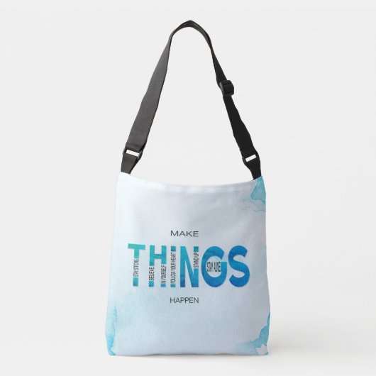 Make Things Happen - Funky Blue Mix Edition Crossbody Tas (Voorkant)