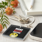 Make Things Happen Motivational Smiley Keychain (Voorkant Rechts)