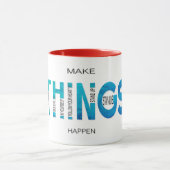 Make Things Happen - Retro Blue op Red Edition Mok (Midden)