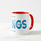 Make Things Happen - Retro Blue op Red Edition Mok (Voorkant rechts)