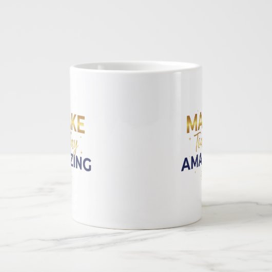 Make Today Amazing Gold Navy Sun Design Grote Koffiekop (Voorkant)