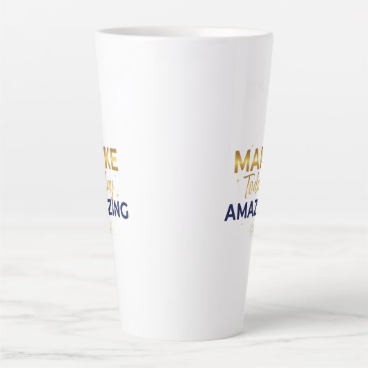 Make Today Amazing Gold Navy Sun Design Latte Mok (Voorkant)
