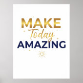 Make Today Amazing Gold Navy Sun Design Poster (Voorkant)