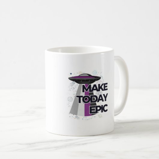 "Make Today Epic" UFO Flying Saucer Mok (Voorkant rechts)