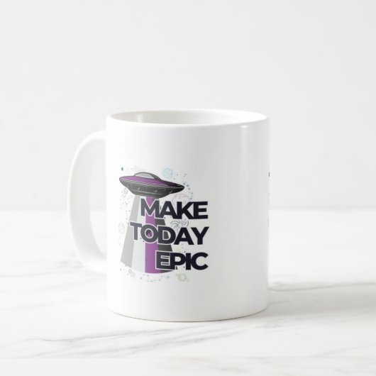 "Make Today Epic" UFO Flying Saucer Mok (Voorkant links)