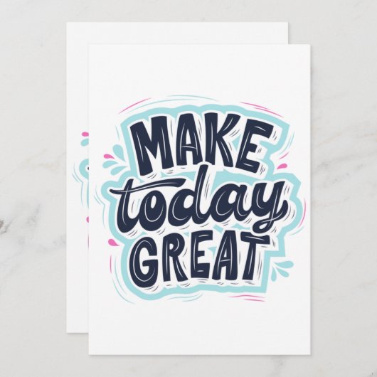 MAKE TODAY GREAT ESSENTIAL T SHIRTS Classic Kaart (Voorkant / Achterkant)
