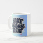 'Make Today Great' Typografie met zwarte letters Koffiemok (Voorkant links)
