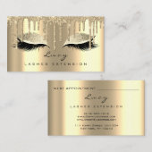 Make-up Afspraak Kaart Wimpers Glitter Drips Goud Afsprakenkaartje (Voorkant / Achterkant)