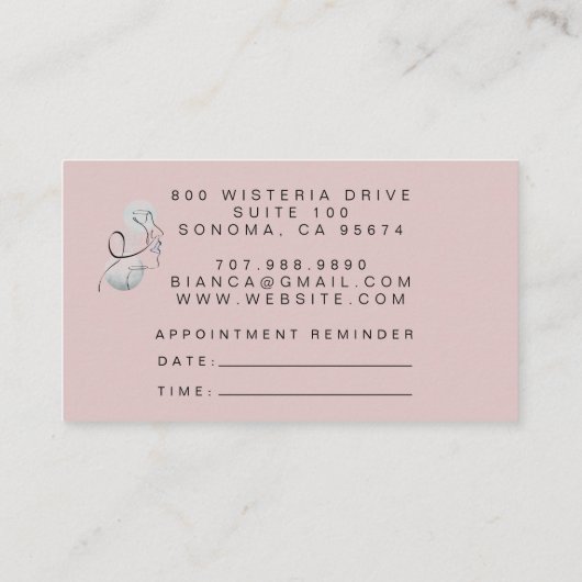 Make-up artiest Afspraak Herinnering & Visitekaart Visitekaartje (Achterkant)