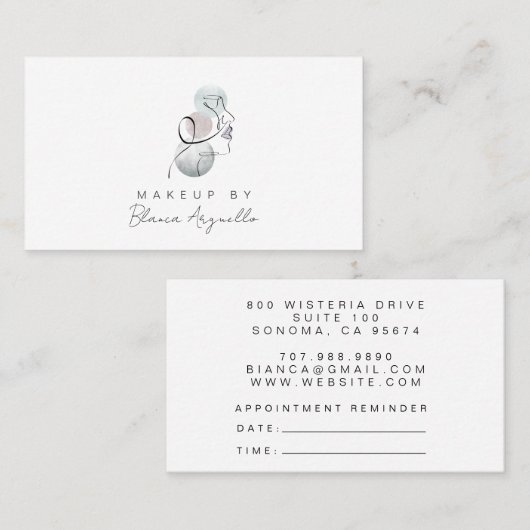 Make-up artiest Afspraak Herinnering & Visitekaart Visitekaartje (Voorkant / Achterkant)