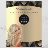 Make-up Artiest Beauty Gold Zwart Logo Haarprijzen Flyer (Achterkant)