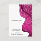Make-up Artiest Beauty Salon Donker Roze Glitter Visitekaartje (Achterkant)