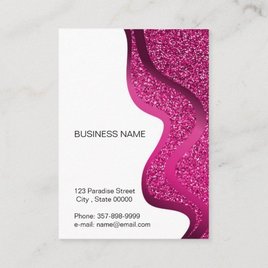 Make-up Artiest Beauty Salon Donker Roze Glitter Visitekaartje (Achterkant)