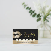 Make-up Artiest Beauty Salon Gold Lips Loyalty Pun (Staand voorkant)