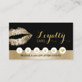 Make-up Artiest Beauty Salon Gold Lips Loyalty Pun (Voorkant)