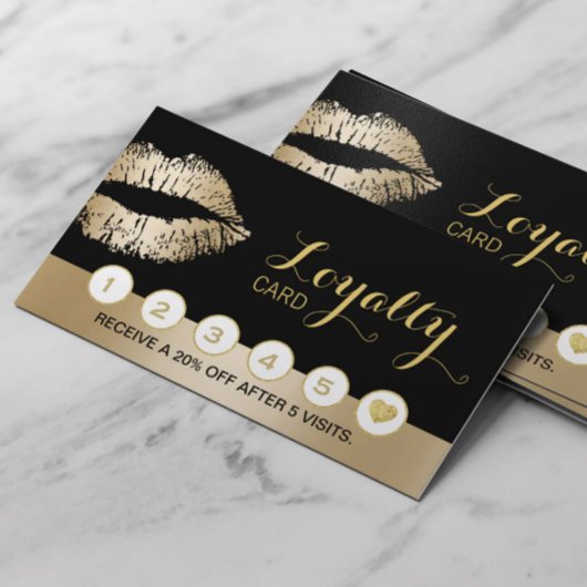 Make-up Artiest Beauty Salon Gold Lips Loyalty Pun