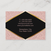 Make-up Artiest Beauty Salon Lips Roos Gouden Glit Visitekaartje (Achterkant)