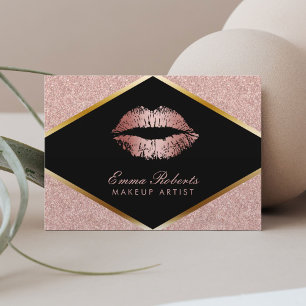 Make-up Artiest Beauty Salon Lips Roos Gouden Glit Visitekaartje