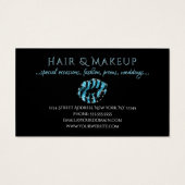 Make-up Artiest Blauw Zwart Glitter Lips Zebra Pri Visitekaartje (Achterkant)