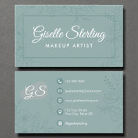 Make-up artiest Blauwgroen Bloemlijn Art Modern Sc
