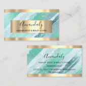 Make-up artiest Blogger Influencer Mint Groene Str Visitekaartje (Voorkant / Achterkant)