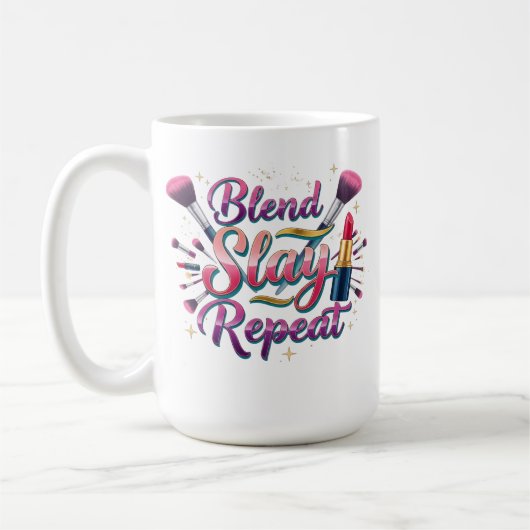 Make-up Artiest Cadeau Blend Slay Repeat Esthetisc Koffiemok (Links)