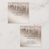 Make-up Artiest champagne Glitter en Sparkle Vierkante Visitekaartje (Voorkant / Achterkant)