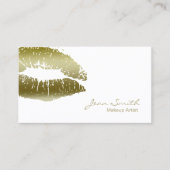 Make-up artiest Chic Gold Kiss Elegant Visitekaartje (Voorkant)
