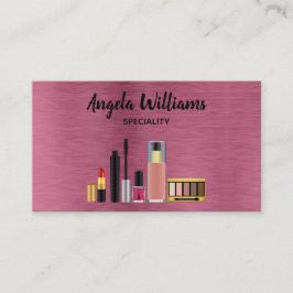 Make-up artiest chic metallic roos goud en zwart visitekaartje