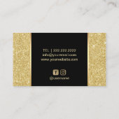 Make-up artiest chique lippen moderne gouden glitt visitekaartje (Achterkant)