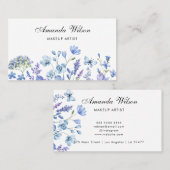 Make-up artiest chique Waterverf Bloemen Visitekaa Visitekaartje (Voorkant / Achterkant)