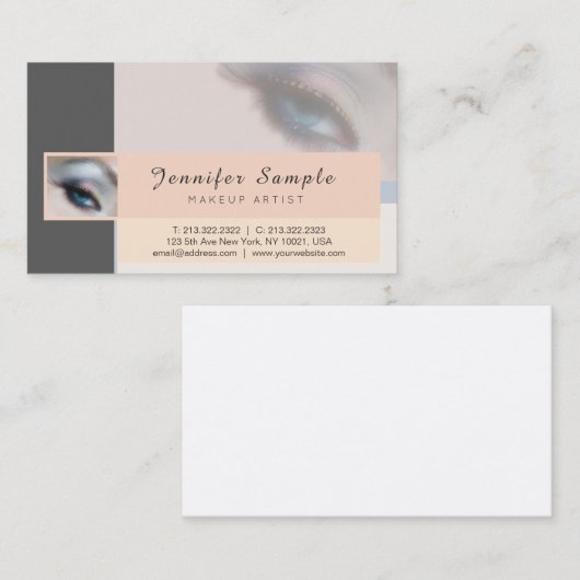 Make-up Artiest Cosmetoloog Zijde Finish Luxe Visitekaartje (Voorkant / Achterkant)