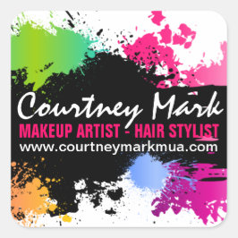 Make-up Artiest en Hair Stylist Custom Seals Vierkante Sticker