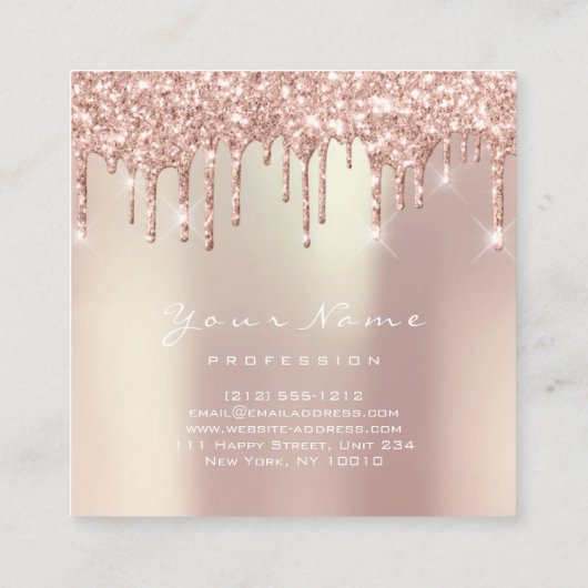 Make-up Artiest Event Planner Glitter Spark Pearl Vierkante Visitekaartje (Achterkant)