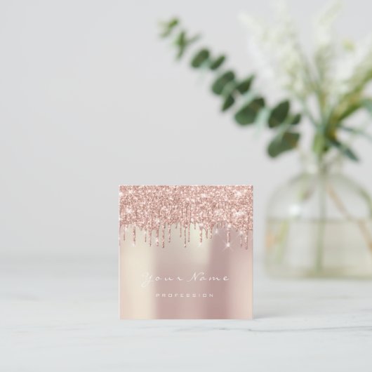 Make-up Artiest Event Planner Glitter Spark Pearl Vierkante Visitekaartje (Staand voorkant)