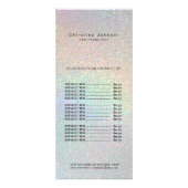 Make-up artiest Faux Rainbow Glitter prijslijst Reclamekaart (Voorkant)