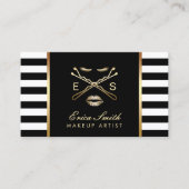 Make-up artiest freelance styling moderne strepen visitekaartje (Voorkant)