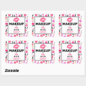 Make-up artiest gepersonaliseerde contactgegevens vierkante sticker (Vel)
