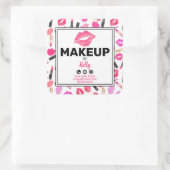 Make-up artiest gepersonaliseerde contactgegevens vierkante sticker (Tas)