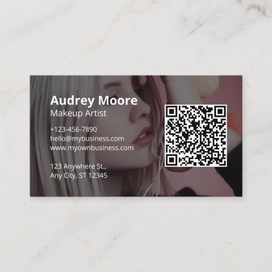 Make-up Artiest Girly Design Visitekaartje (Voorkant)