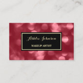 Make-up Artiest Glamoureus Zwart Rood Sparkle Boke Visitekaartje (Voorkant)