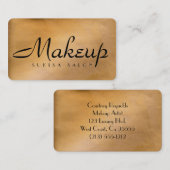 Make-up artiest glanzend koper ronde hoek visitekaartje (Voorkant / Achterkant)