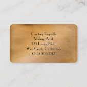 Make-up artiest glanzend koper ronde hoek visitekaartje (Achterkant)