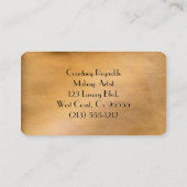 Make-up artiest glanzend koper ronde hoek visitekaartje (Achterkant)